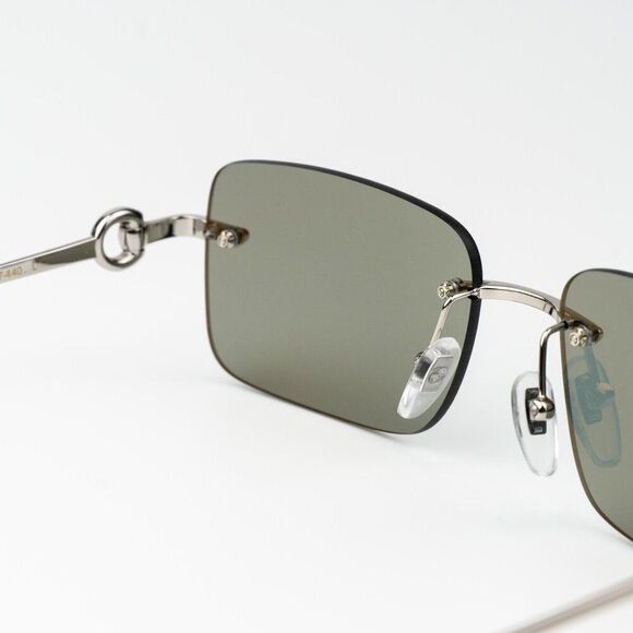 Gucci Women Sunglasses Silver Green Mirror Rectangle GG1703S 002 BRAND NEW main image 12